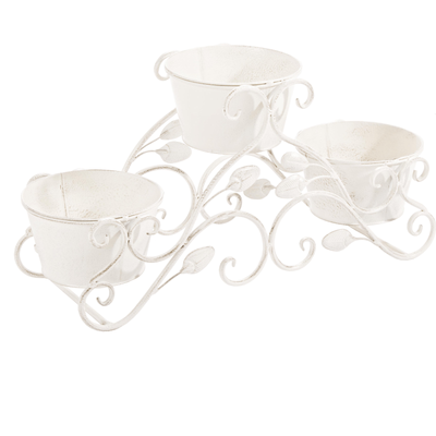 Coprivaso in acciaio verniciato a Emily 3 portavasi 61 x 20 x h 30 cm