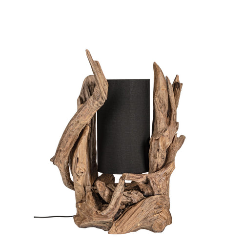 Lampada da Tavolo Bion in legno di teak riciclato h 70 cm