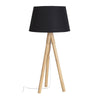 Lampada da tavolo Wallas treppiede in legno di quercia h 69 cm