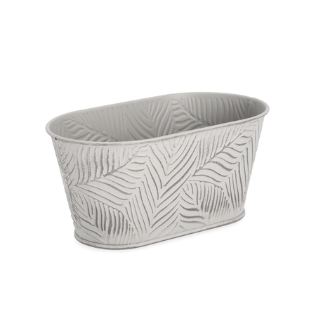 Vaso benji ovale in metallo galvanizzato h 10,7 cm