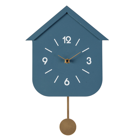 Orologio da parete con pendolo "Home" in acciaio a batteria h 24x5,5x37,5 cm