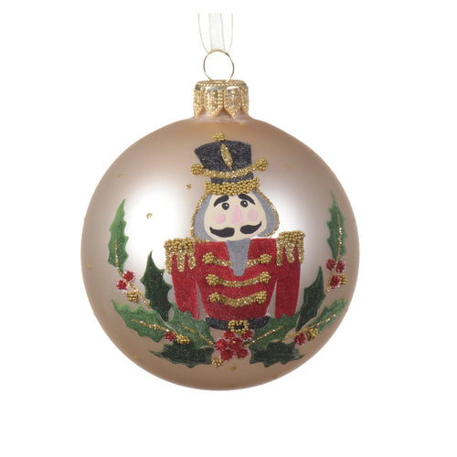 Palline per albero di Natale in vetro con soldatino da 8 cm, confezione da 6 pezzi