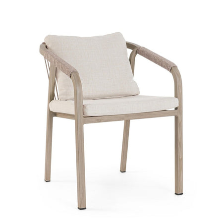 Sedia "Kalimera" struttura in alluminio, struttura in corda di poliestere, ideale per interno ed esterno