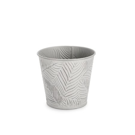 Vaso benji tondo in metallo galvanizzato Ø 15,5 x h 14,7 cm