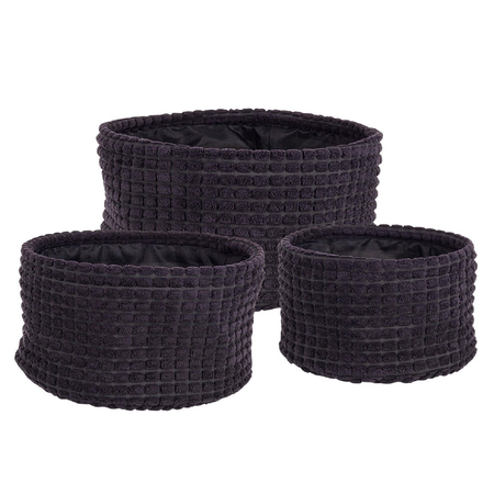 Set 3 porta oggetti "Nicky" basso in poliestere