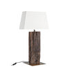 Lampada da tavolo hugo bianco in legno di teak riciclato h 85 cm