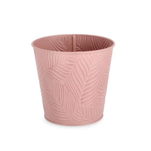 Vaso benji tondo in metallo galvanizzato Ø 15,5 x h 14,7 cm