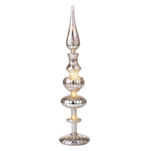 Decoro cono con led color oro in vetro e plastica H44,50 cm per decorazioni natalizie