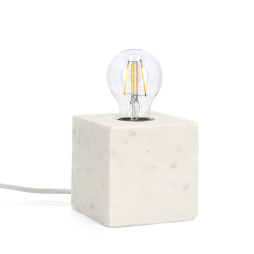Lampada da tavolo Mandla in marmo bianco 12x12
