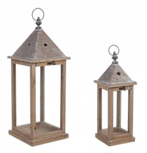 Set 2 Lanterna Chalet naturale da esterno