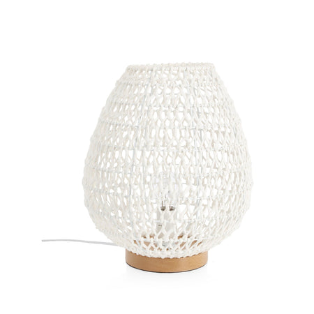 Lampada da tavolo "Zambia" bianca in acciaio h 35 cm