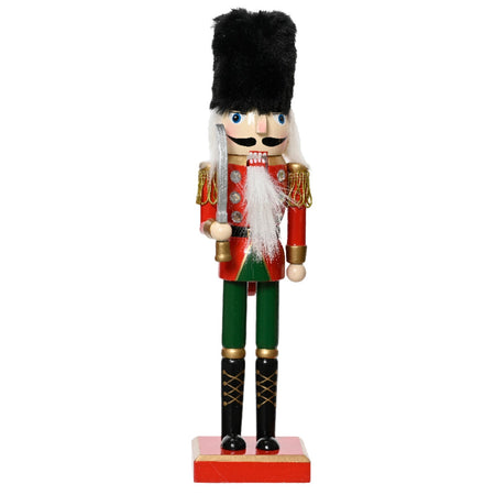 Statuetta decorativa "Soldatino schiaccianoci" natalizio h 38 cm