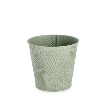 Vaso benji tondo in metallo galvanizzato Ø 15,5 x h 14,7 cm