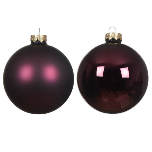 Palline in vetro per albero di natale malva scuro decorazione natalizia