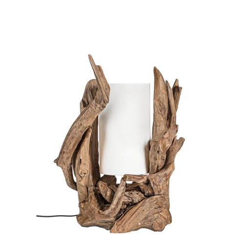 Lampada da Tavolo Bion in legno di teak riciclato h 70 cm