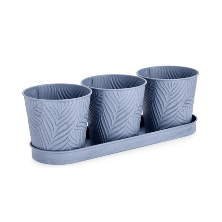 Set3 vaso benji in metallo galvanizzato vassoio 33 x 11 x h 10,6 cm