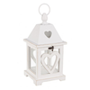 Lanterna Alinka in legno bianco con cuore h 31 cm