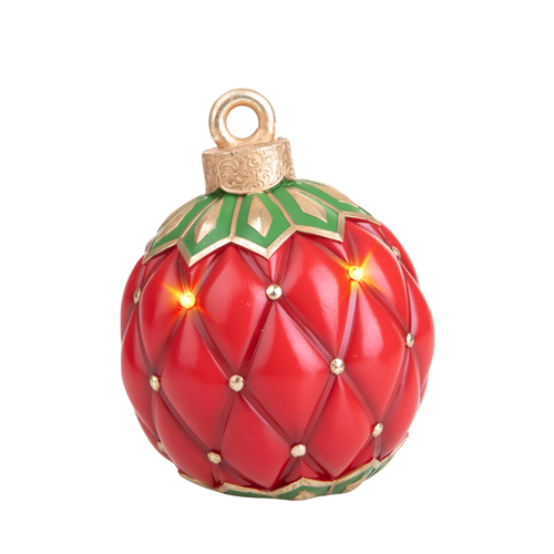 Sfera natale rossa decorata con led Ø 13,40 - H16,90 cm per albero