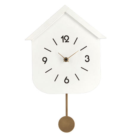 Orologio da parete "Home" con pendolo in acciaio a batteria 24x5,5x37,5 h cm