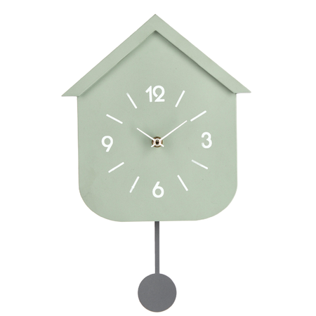 Orologio da parete "Home" con pendolo in acciaio a batteria 24x5,5x37,5 h cm