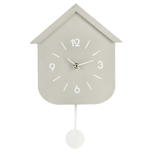 Orologio da parete Home con pendolo in acciaio a batteria 24x5,5x37,5 h cm