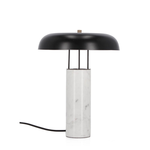 Lampada da tavolo Kaithal in marmo bianco h 33 cm