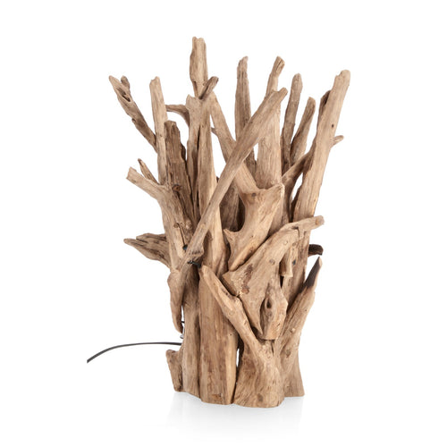 Lampada da tavolo Ace in legno di teak riciclato h 60 cm