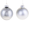 Palline per albero di Natale in vetro decorate color Argento e Bianco lucido e opaco