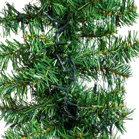 Ramo di verde pino Moena 2,7 m, 400 led bianco caldo, prolungabile per decorazioni
