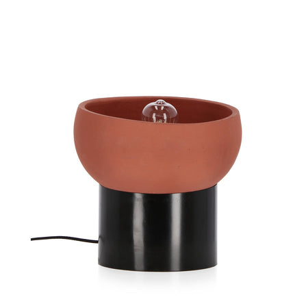 Lampada da tavolo "Mandya" in metallo e terracotta