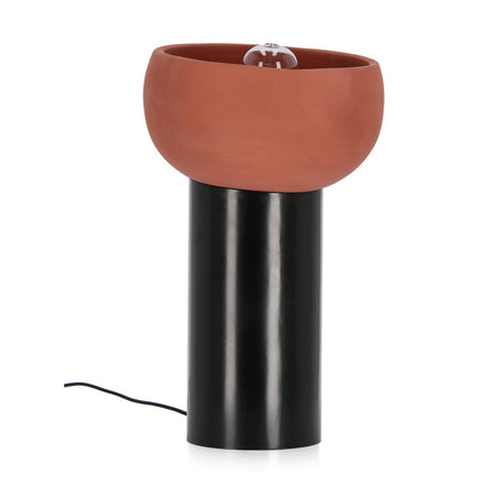 Lampada da tavolo "Mandya" in metallo e terracotta