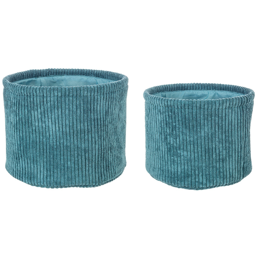 Set 2 porta oggetti Shirley alto ottanio in poliestere