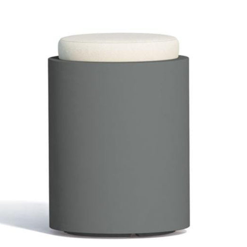 Poltroncina Comfy Round pouf in resina con cuscino alto confortevole Made in Italy