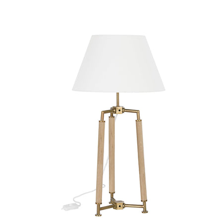 Lampada da tavolo "Ellinor" treppiede in legno di quesrcia h 65.5 cm