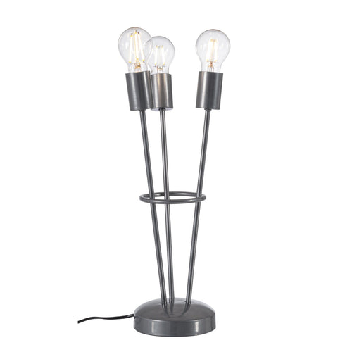 Lampada da tavolo Fiaccola a 3 luci in acciaio