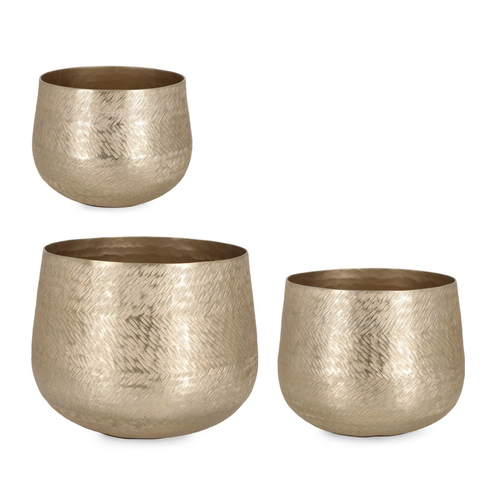 Set 3 Vasi  Clamp in metallo oro  per decorazione natalizia