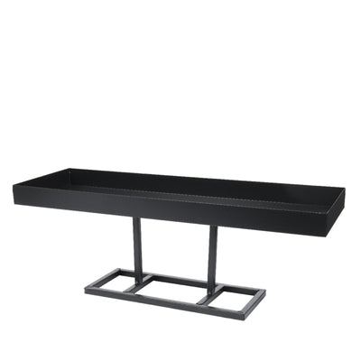 Alzata in alluminio color nero, decorazione natalizia moderna ed elegante, da h 17 cm