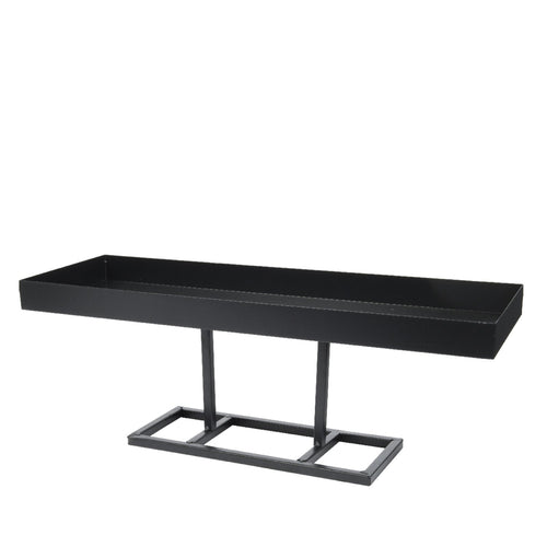 Alzata in alluminio color nero, decorazione natalizia moderna ed elegante, da h 17 cm