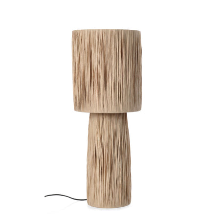 Lampada da tavolo "Kanda" in rafia e metallo h 59 cm