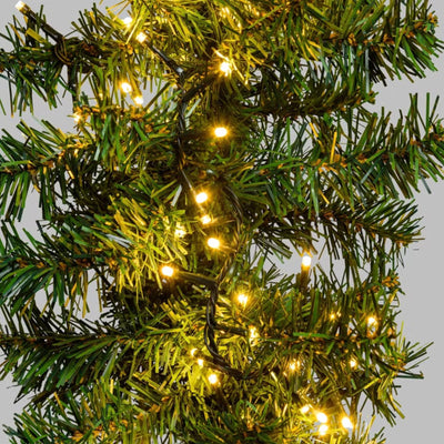 Ramo di verde pino Moena 2,7 m, 400 led bianco caldo, prolungabile per decorazioni