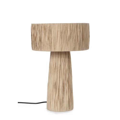 Lampada da tavolo Kanda in rafia e metallo h 38 cm