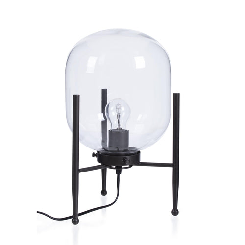 Lampada da tavolo Queer in acciaio e vetro h 38 cm
