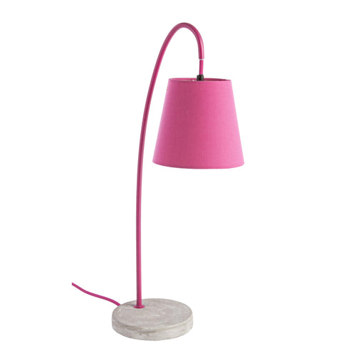 Lampada da tavolo Parabola fucsia in cemento e acciaio h 54 cm