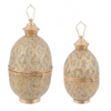Set 2 Lanterna Namid ovale champagne  da esterno
