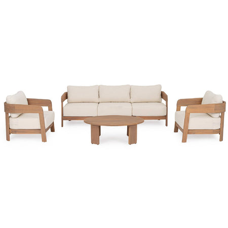 Tavolino "Pablo" in legno di acacia fsc, gambe da assemblare - 100 x 80 x 35 cm