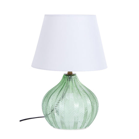 Lampada da tavolo "Gleaming" verde in acciaio e vetro h 62 cm