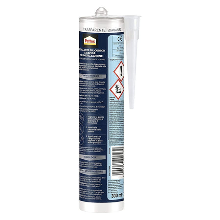 Silicone a rapida polimerizzazione ideale per bagni 300 ml trasparente