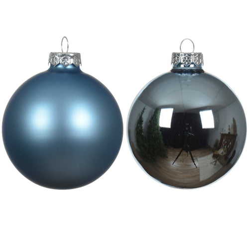 Palline in vetro per albero di natale blu ghiaccio decorazione natalizia 24 Palline da Ø 2,5 cm