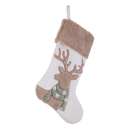 Calza "Mellow" per albero di natale con renna in poliestere