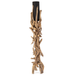 Lampada a piantana con base in legno di teak riciclato da interno h 180 cm